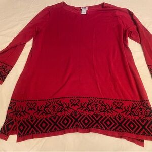Monroe & Main Red and Black Tunic Top